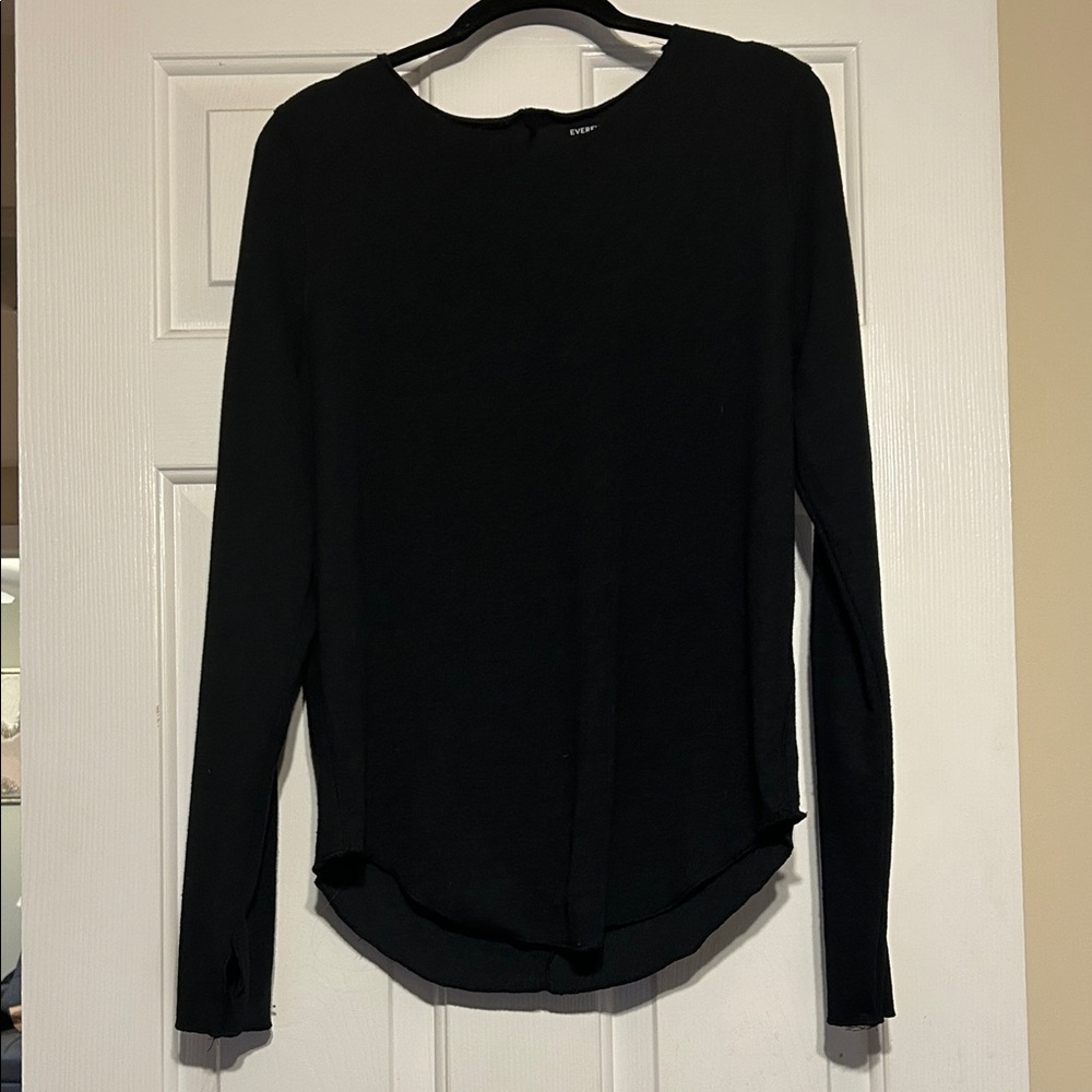 Evereve Elegant Black Long Sleeve Top
